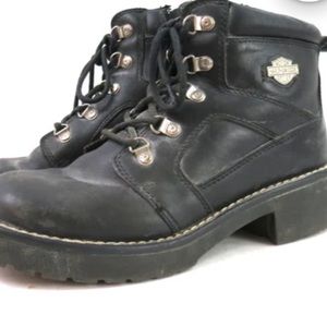 Vintage Harley Davidson Boots - Black Leather Grunge Biker Ankle Boots 🥾🏍️🤘🏼
